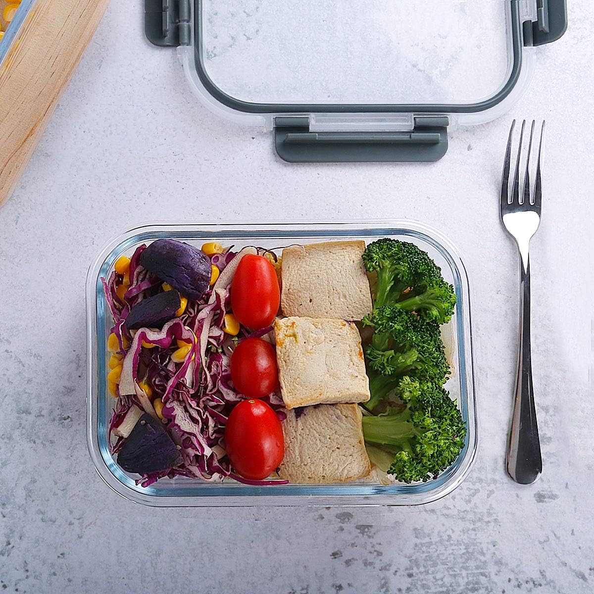 MCIRCO Glass Meal Prep Containers - 5-Pack, 36 Oz Airtight Lunch Containers with Snap Locking Lids | Microwave, Oven, Freezer Safe