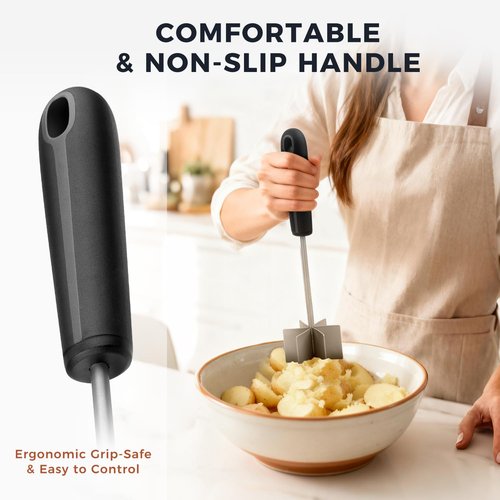 Coinicxcel 10-Inch Stainless Steel Meat Chopper - Heat Resistant, Ergonomic Handle & 6 Curve Blades