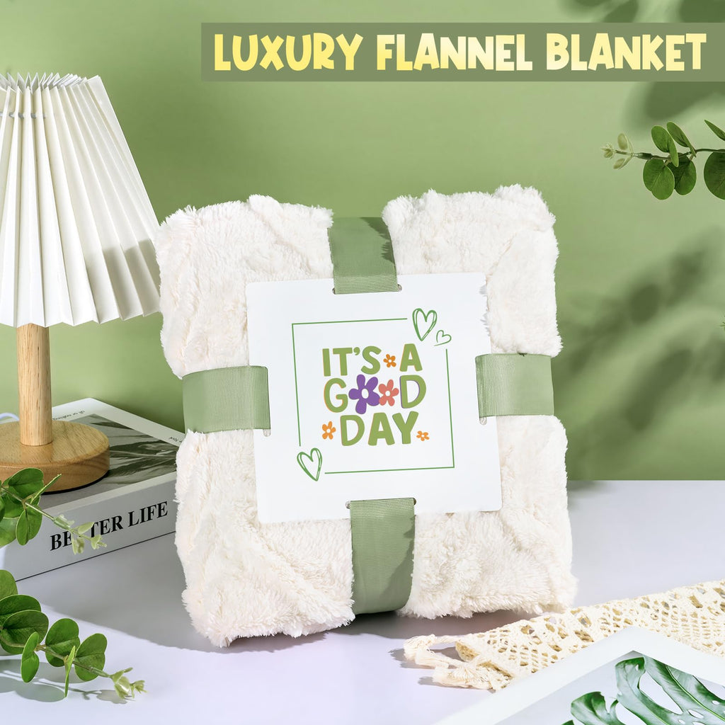 Suhctuptx Self Care Gifts for Women, Get Well Soon Basket Birthday Gifts for Women Care Package, Thinking of You Box w/Blanket, Christmas A Leafy Gift of Care for Mom Her Sister Friend