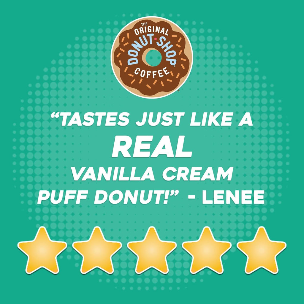 Original Donut Shop Vanilla Cream Puff Coffee - Medium Roast K-Cup Pods, 96 Count