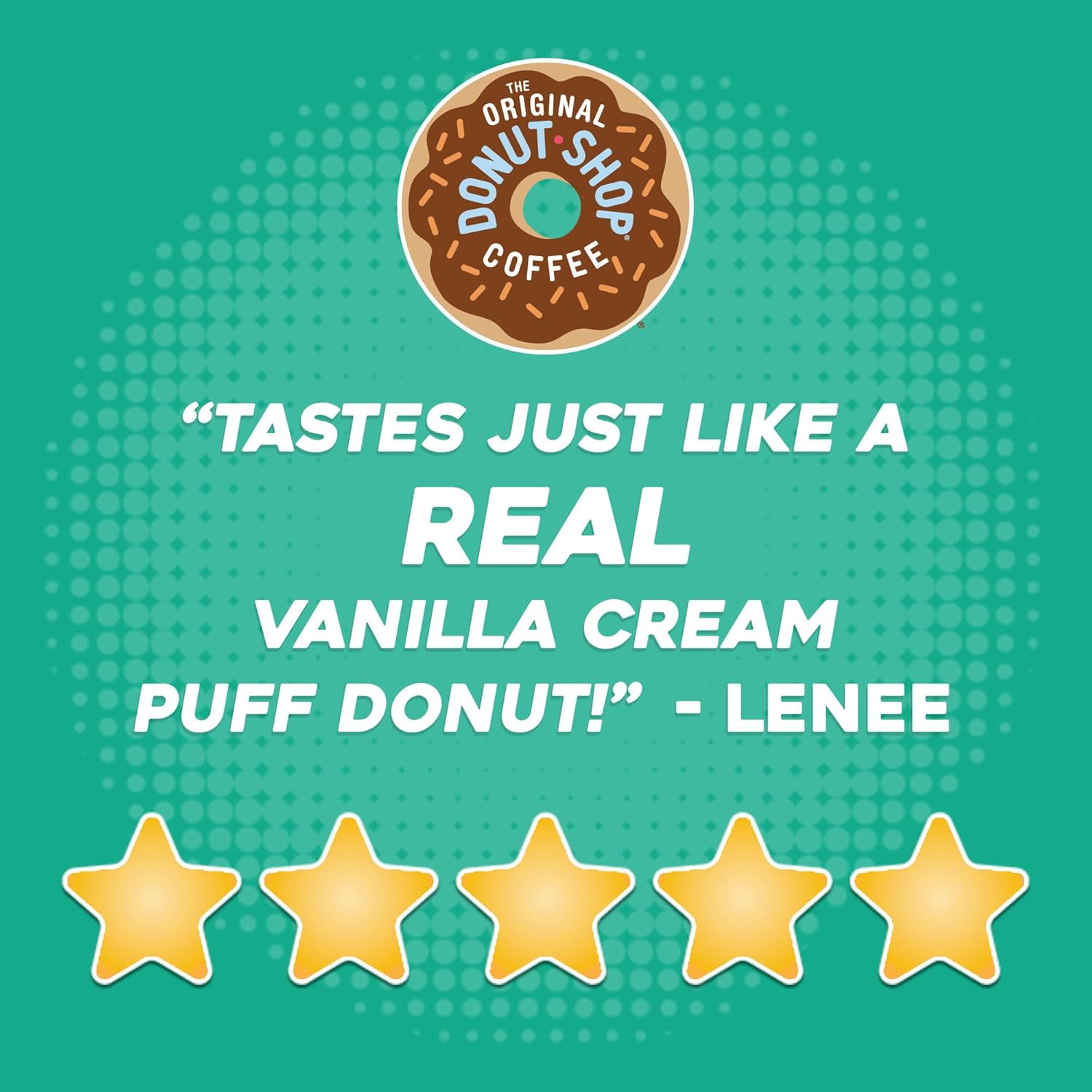 Original Donut Shop Vanilla Cream Puff Coffee - Medium Roast K-Cup Pods, 96 Count