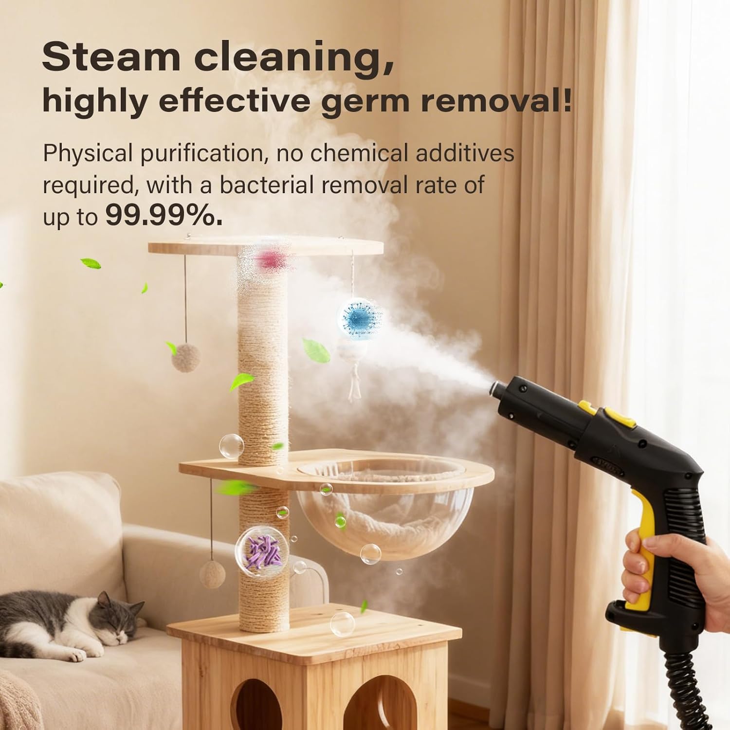 Skiennix Steam Cleaner - Powerful Multipurpose Steamer with 23 Accessories | 16.4ft Power Cord for Home Cleaning
