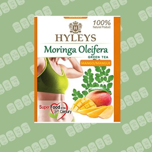 Hyleys Moringa Oleifera and Green Tea Mango Flavor - 25 Tea Bags (12 Pack - 300 Tea Bags total) - Superfood Miracle Tree Tea with Dried Moringa Oleifera Leaves