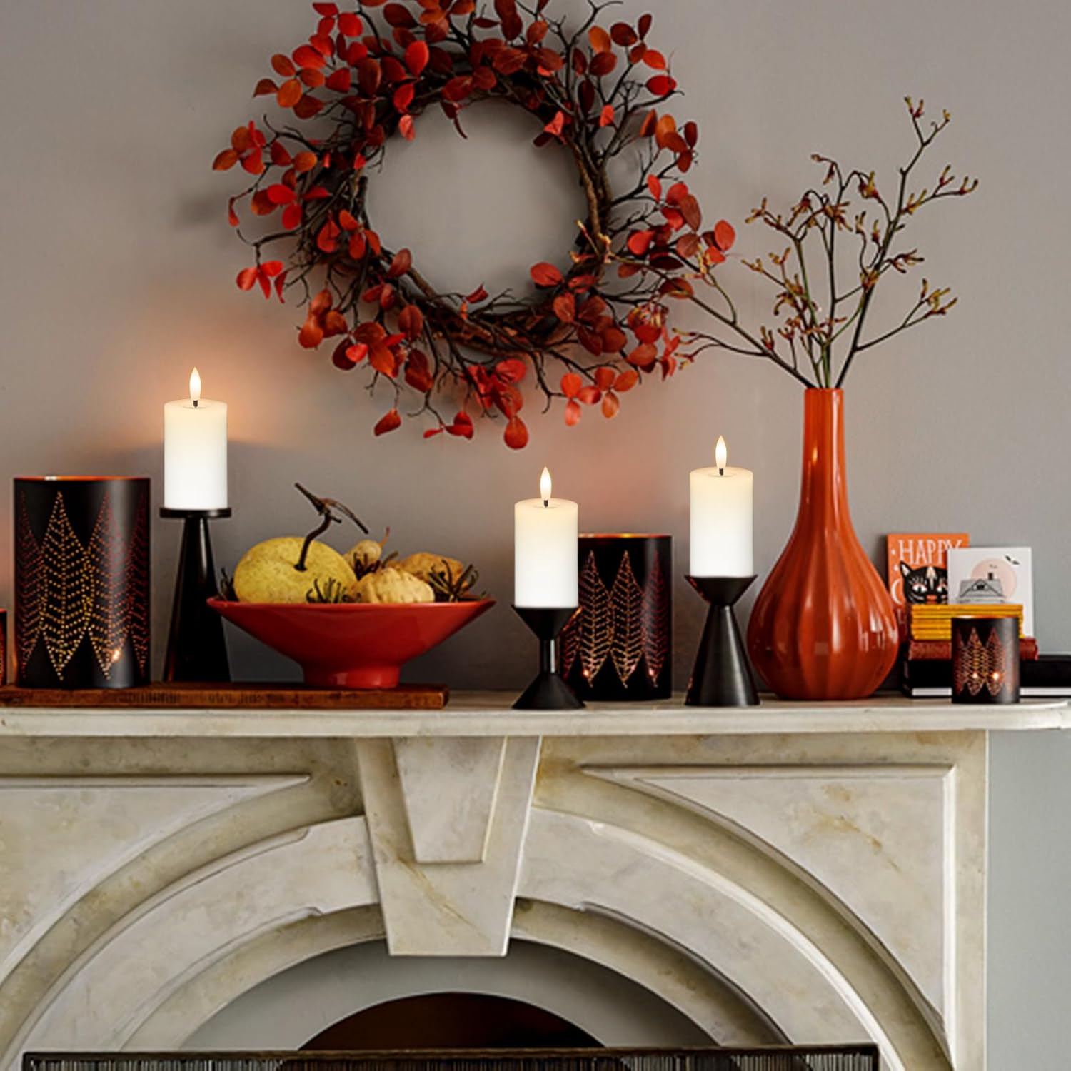 Mirror Surface Votive Candles - Battery Operated LED with Remote Timer | 6-Pack Real Wax, Flickering White 2" H x 4.5”