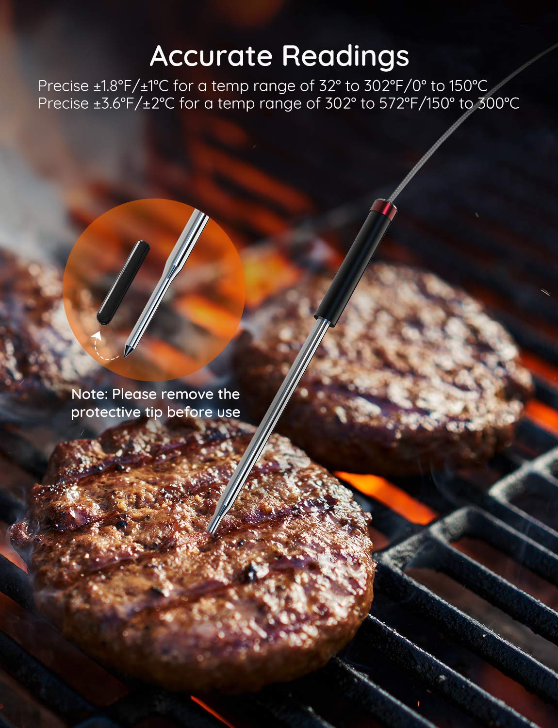 Govee Meat Thermometer 2.5mm Probe Replacement 2-Pack for Model H5055