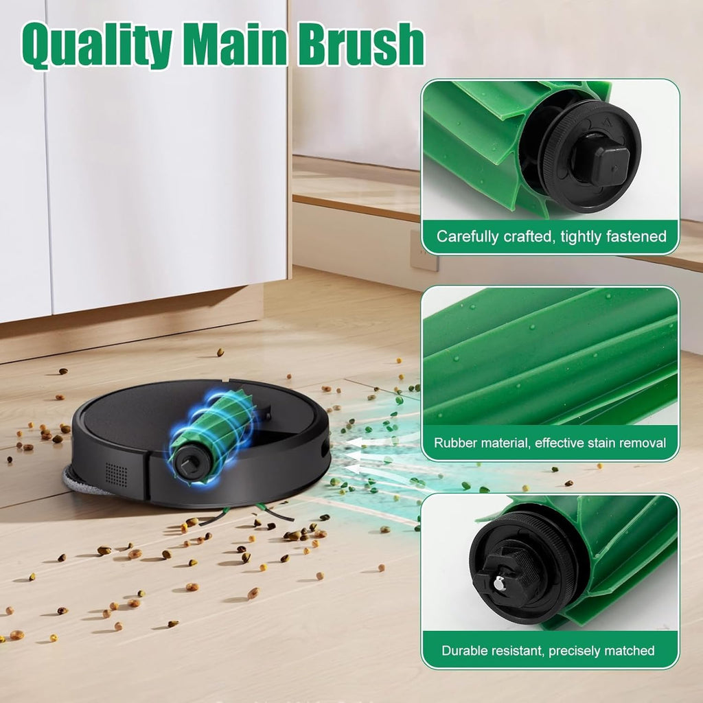 GIB Replacement Parts for iRobot Roomba Plus 505/405 Combo Robot Vacuum Accessories Kits, Multi-Surface Rubber Roller Brushes, 4 Pack