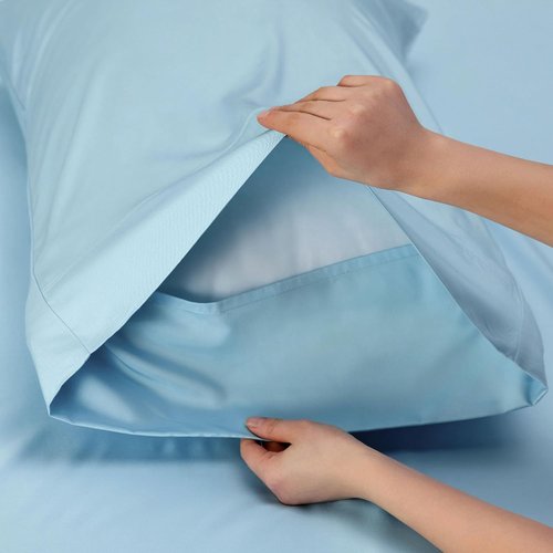 Bedsure Cooling Twin Sheets - Rayon from Bamboo, Breathable & Soft, Deep Pocket Up to 16 Inches, Aqua