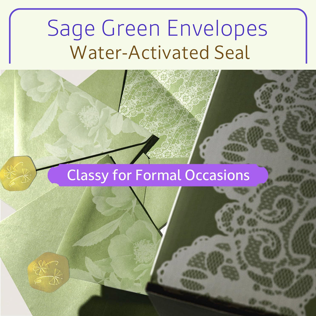 ukee's Thank You Cards with Envelopes 100-Pack, Gold Foil Floral, Thank You Notes w/Sage Green Envelopes & Stickers, Blank Inside for Baby Shower, Wedding, Graduation, Small Business, 4.25" x 5.5"