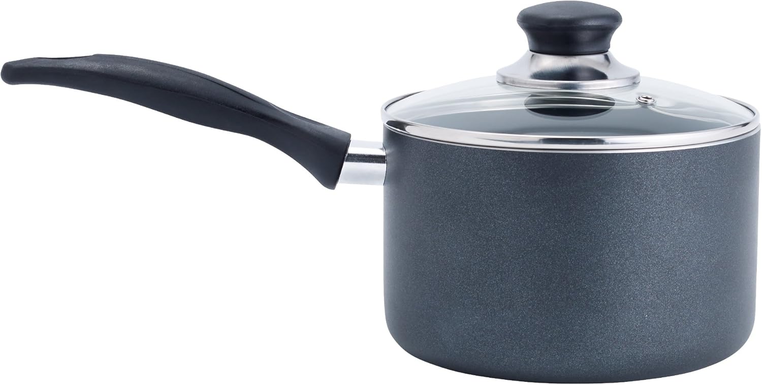 T-fal Nonstick Handy Pot - 3 Quart Oven Safe Cookware with Glass Lid | Dishwasher Safe Black