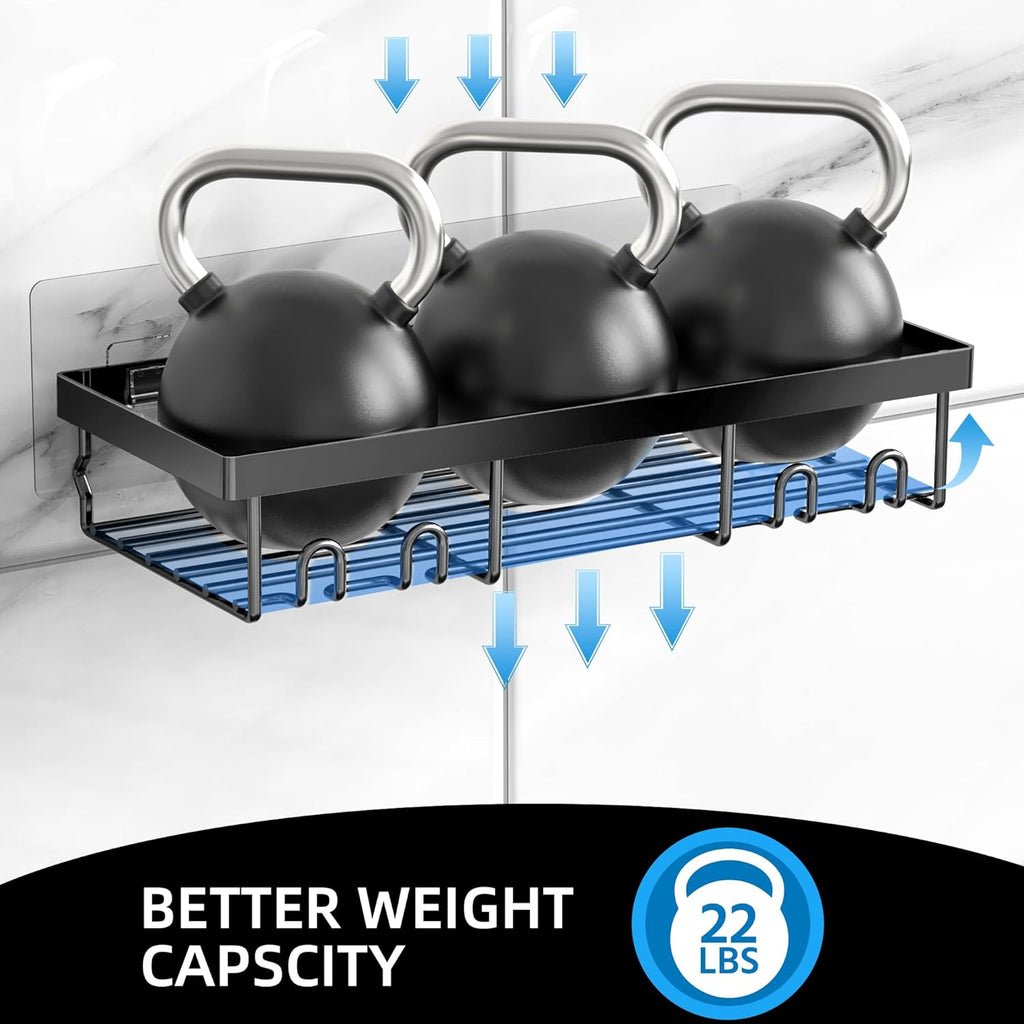 Moforoco Shower Caddy Basket Shelf - Rustproof Black Wall Organizer with Soap Holder | 3-Pack Set