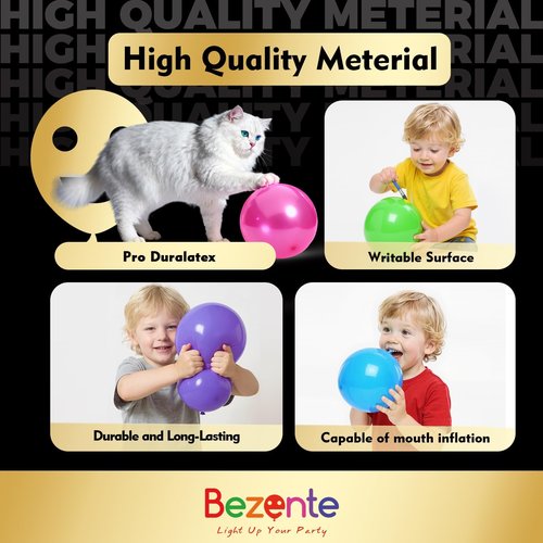 Bezente Pro Duralatex Red Balloons - 100 Pack 12 inch Extra-Thick Red Balloons for Long-Lasting Professional Party Decorations, Large Christmas New Year Wedding Anniversary Birthday Valentine’s Day