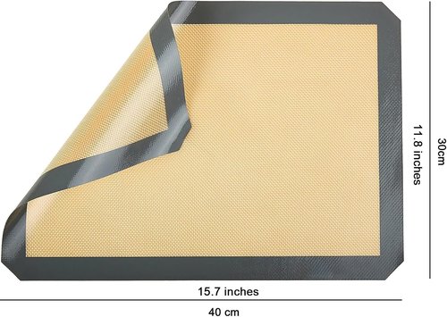 Inmorven Non-Stick Silicone Baking Mats - Food Safe Reusable Liner Sheets for Cookies & Pastries | 2-Pack