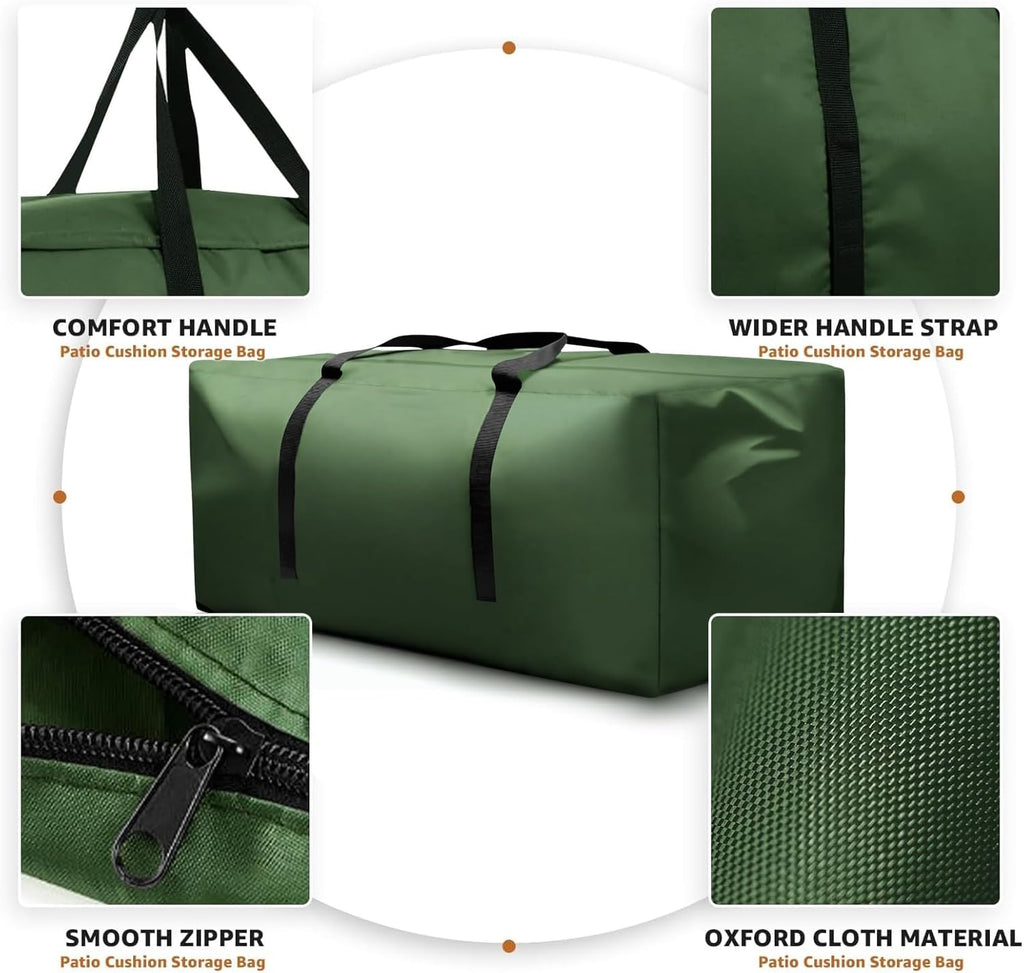 Regine Switzerland Christmas Tree Storage Bag - Waterproof 420D Oxford for 9-12 ft Trees | Extra Large 68x30x20 Inches (Green, 2P)