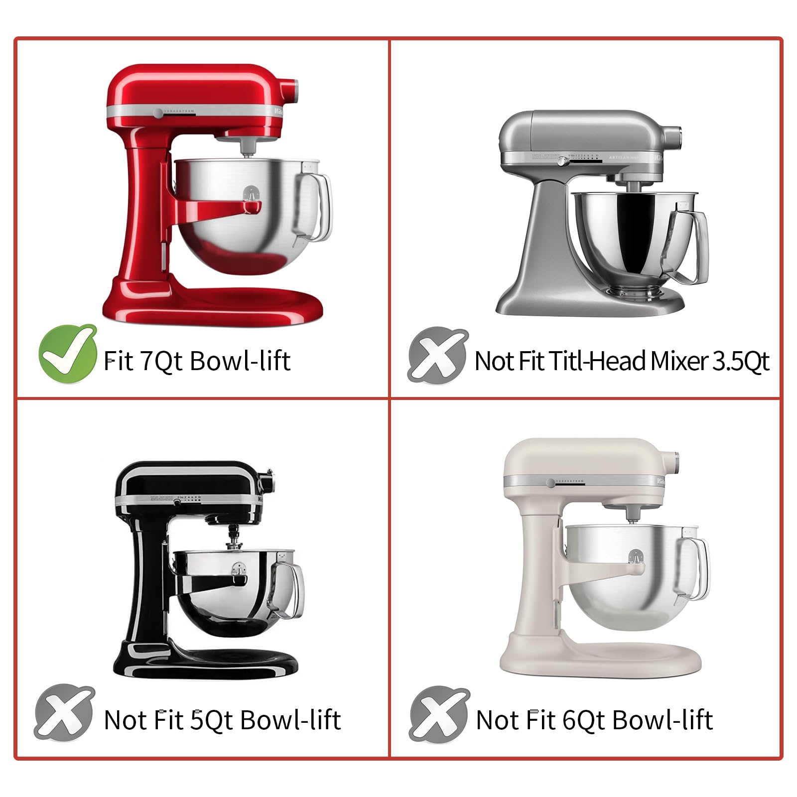 Stainless Steel Flat Beater for KitchenAid 7QT Bowl-Lift Stand Mixers, Food Grade Replacement Attachment, Dishwasher Safe