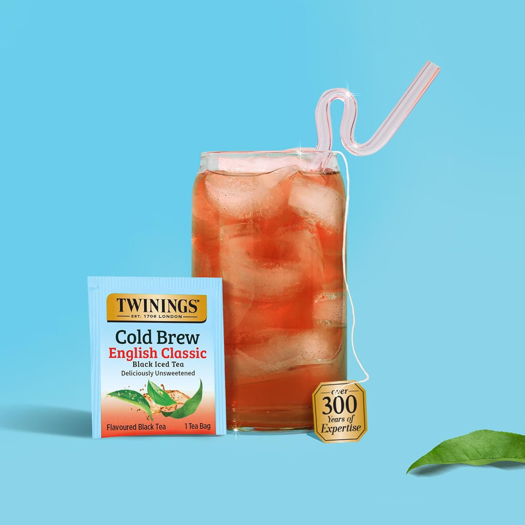 Twinings Cold Brew Iced Tea Bags - Unsweetened Black Tea, Caffeinated, 20 Count (Pack of 6)