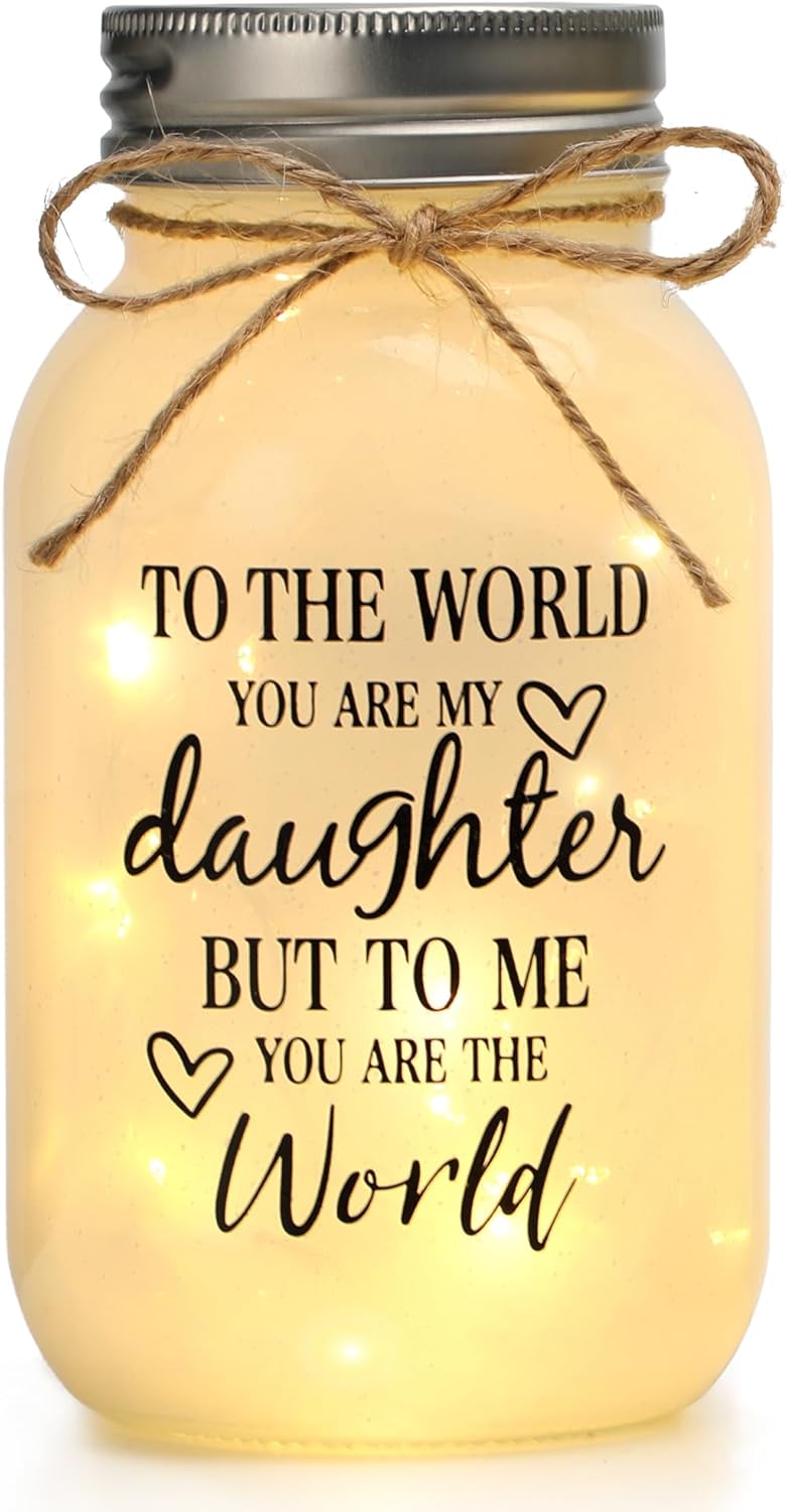Maracco 30 oz Large Mason Jar Night Light - Thoughtful Gifts for Daughters from Mom & Dad | Perfect for Birthdays, Weddings, Graduations