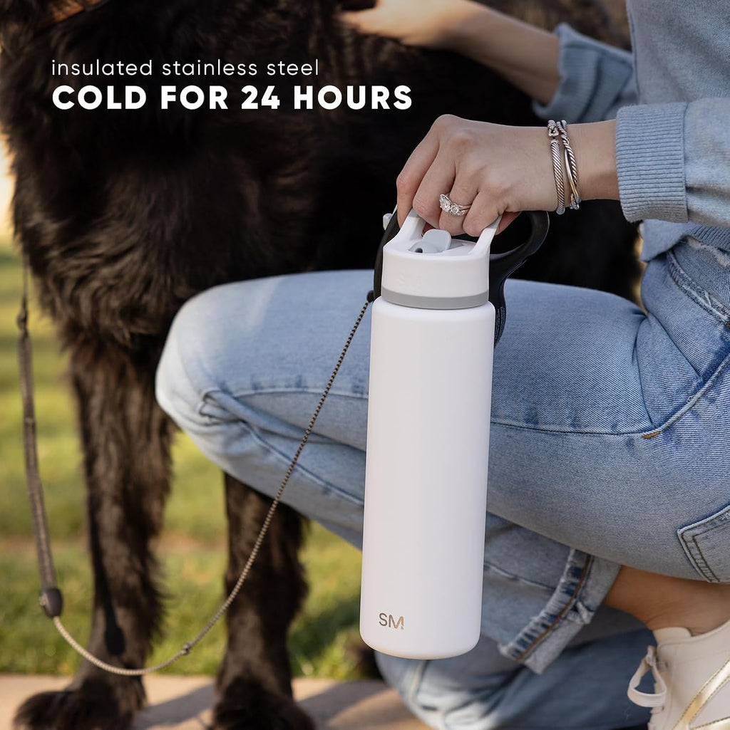 Simple Modern | Kids Water Bottle with Straw Lid - Vacuum Insulated, BPA-Free | 18oz Lavender Mist