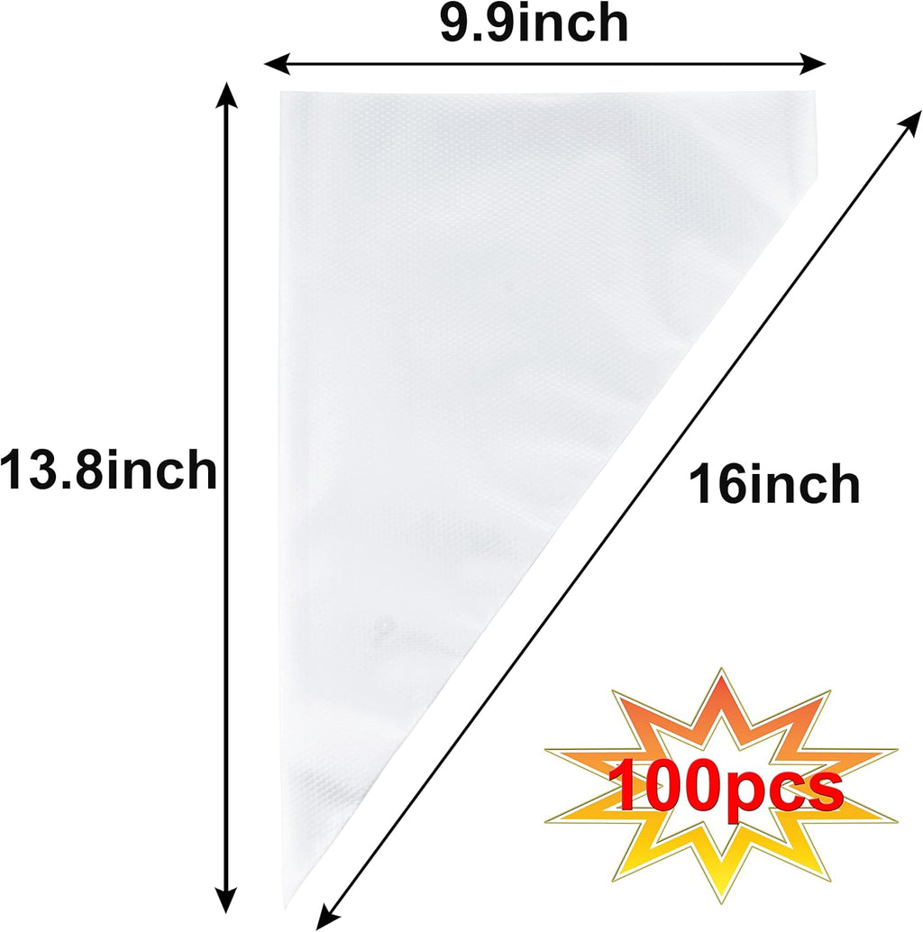 Skiennix Piping Bags - 16 Inch Disposable Pastry Bags for Cake & Cookie Decorating | 100 Pack, Anti-Burst & Non-Slip