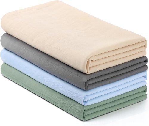 CottCare Muslin Swaddle Blankets - Ultra Soft & Breathable 4-Pack | Large 45''x45'' Baby Wraps