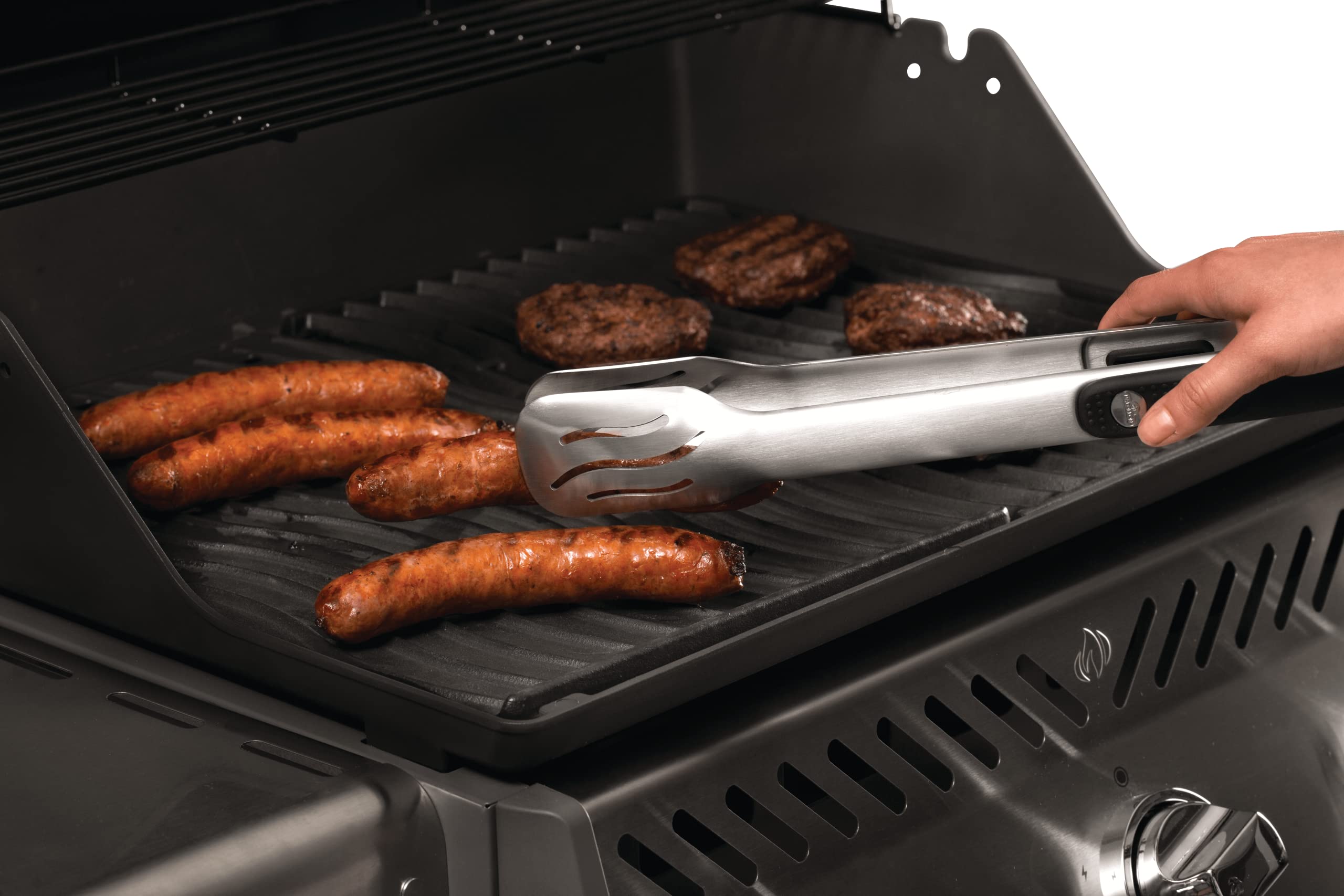 Napoleon Cast Iron Reversible Griddle - Fits Rogue Series Grills and Other Similarly Sized Grills, Cast Iron, Reversible, Has Drain Holes