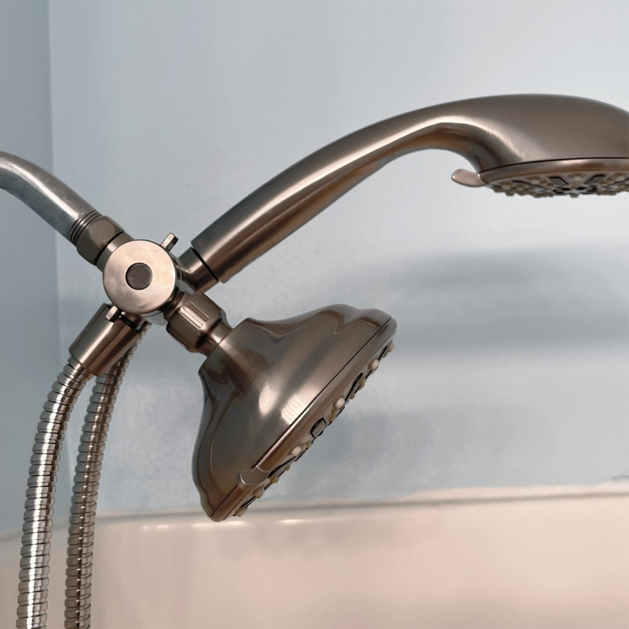 Design House 841536-SN 3-Way Shower Diverter and 70-Inch Hose for Handheld Showerhead and Fixed Showerhead Bathroom Universal Shower Replacement Part, Satin Nickel