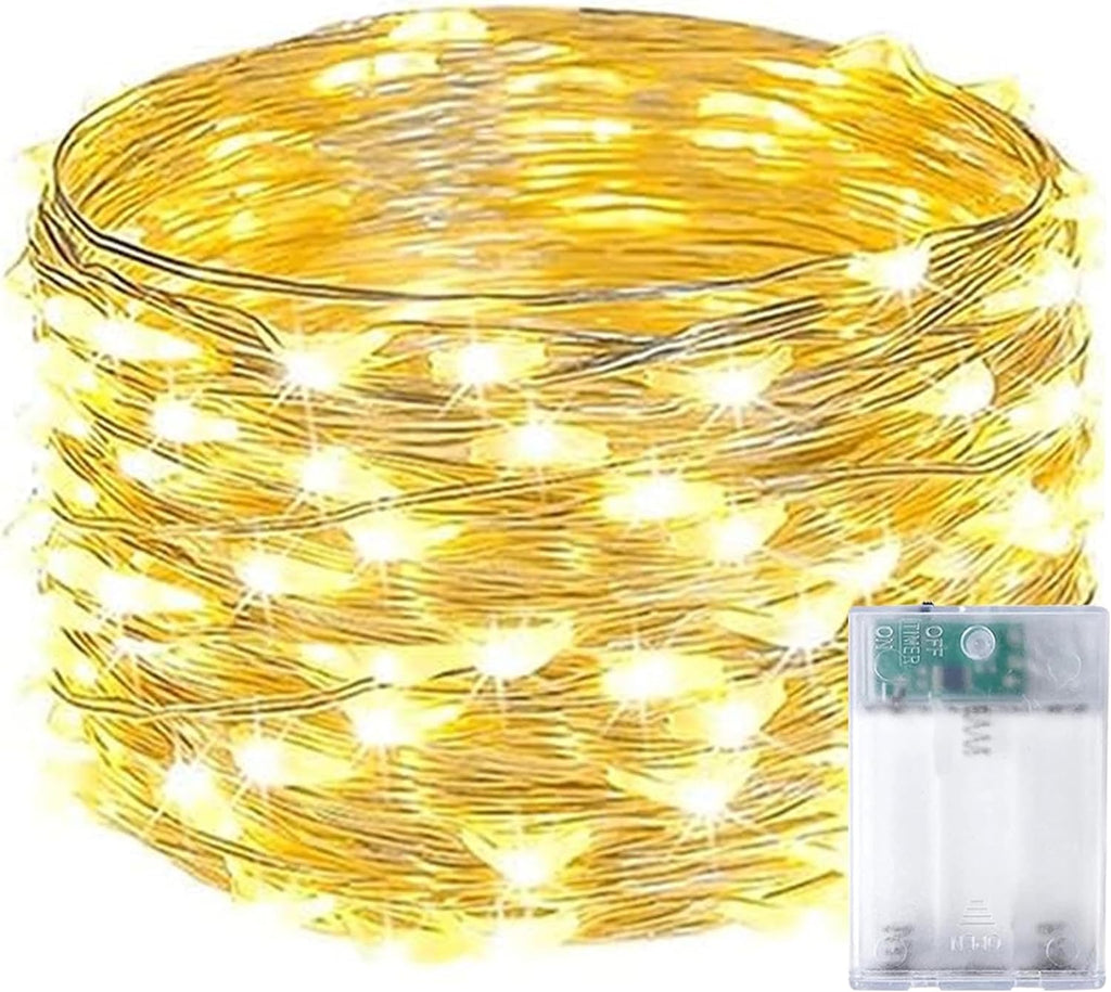 Skiennix Fairy Lights - 50 LED Waterproof String Lights with Timer | 16FT Warm White for Indoor/Outdoor Decor