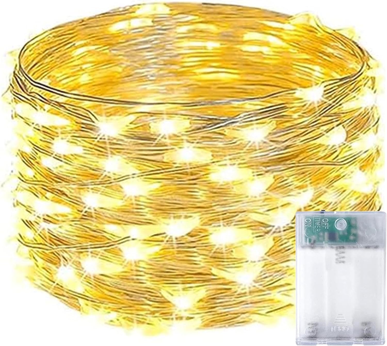 Skiennix Fairy Lights - 50 LED Waterproof String Lights with Timer | 16FT Warm White for Indoor/Outdoor Decor