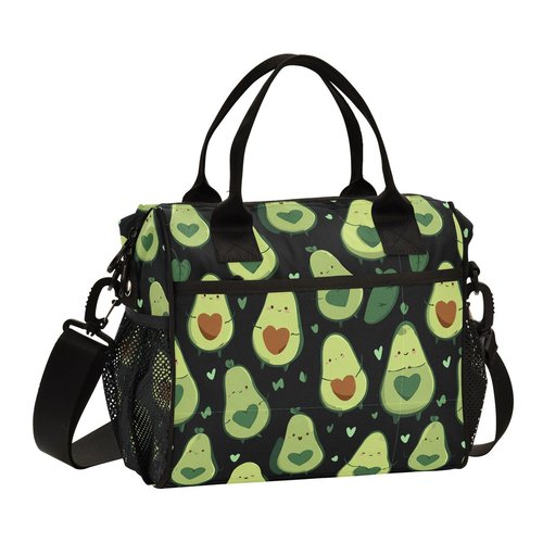Aslsiy Cute Pattern Avocado Lunch Bag for Girls Boys Kids Insulated Lunch Bags Women Tote Bag for Office School M