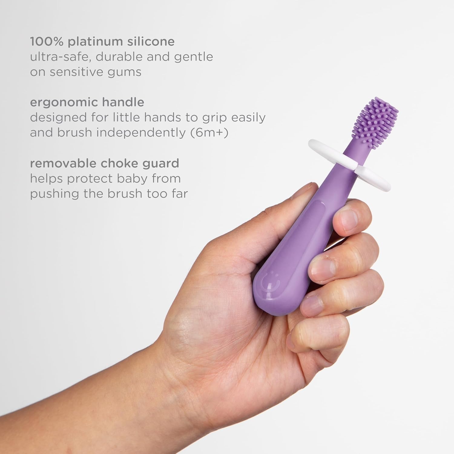 Ubbi Grow With Me Toothbrush Set - Silicone Finger Brush & 360° Soft Bristle Toothbrush | Smoothie Purple