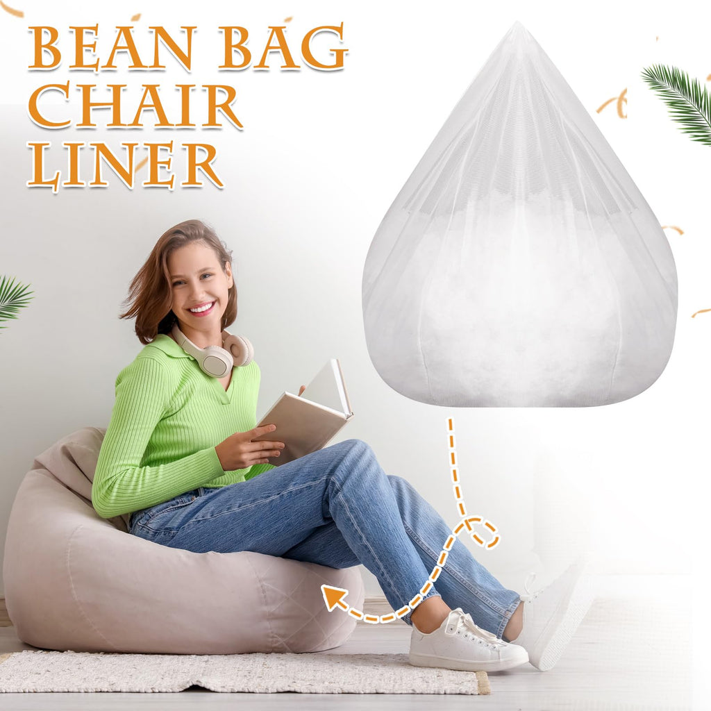 SmoothNovelty 3 Pack Inner Liners for Bean Bag Chair Bean Bag Inner Liner Insert Replacement Lazy Sofa Liner Easy to Clean Cover Seat, Zipper Opening No Filler(80 x 90cm/31.5 x 35.4 Inch)