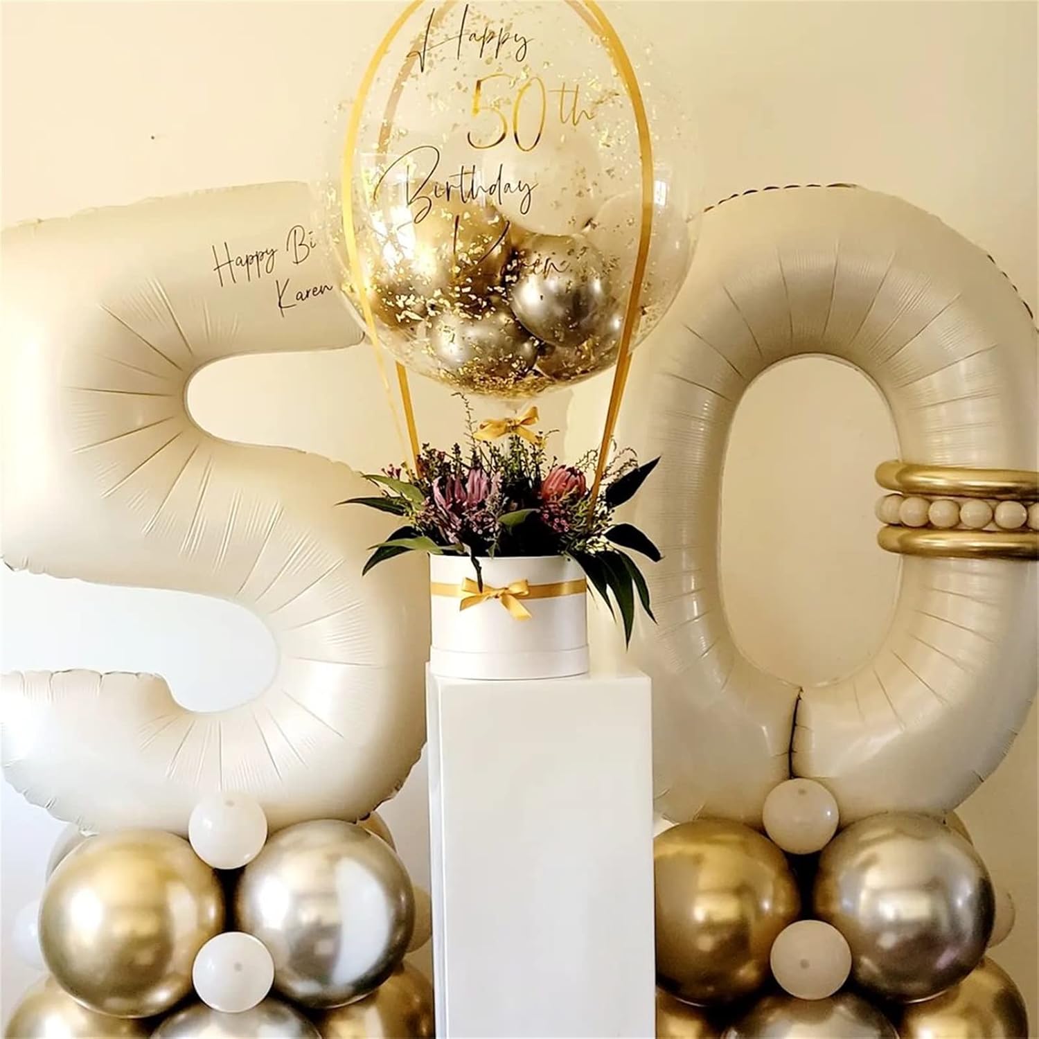 Skiennix 40-Inch Beige Number 9 Balloon | Large Cream Foil Helium Balloon for Birthdays & Anniversaries