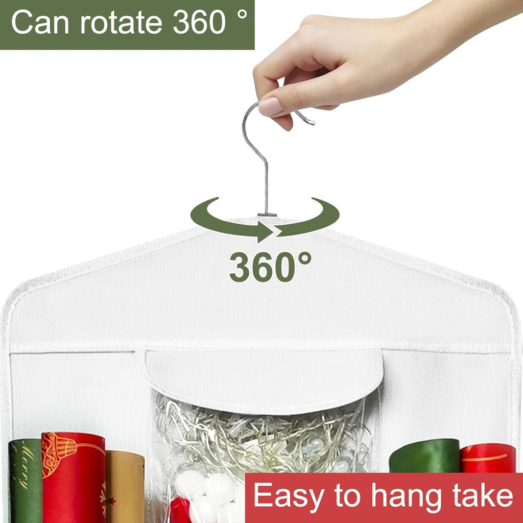 Regine Switzerland Hanging Gift Organizer - Double-Sided Storage for Wrapping Paper | Black