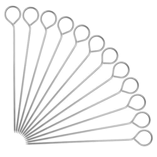 30pcs Stainless Steel Turkey Lacers - 6 Inch Reusable Chicken Skewers - Silver Meat Roasting Trussing Needles for Bbq Cooking & Kitchen Roast Supplies
