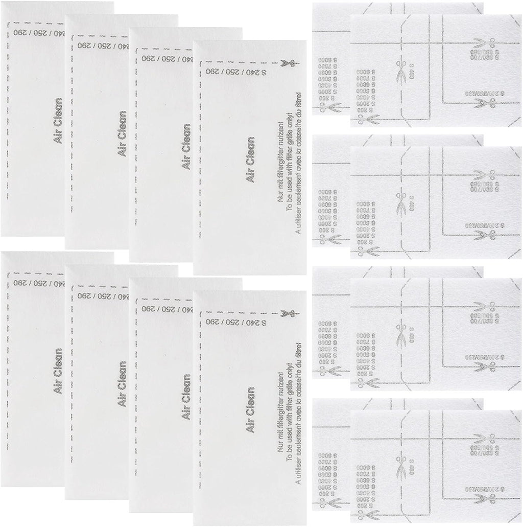 Miele Airclean Filters - Replacement Pack of 8 for Compact & Classic Vacuum Models | Compatible with C1, C2, C3, S2, S5, S8 Series