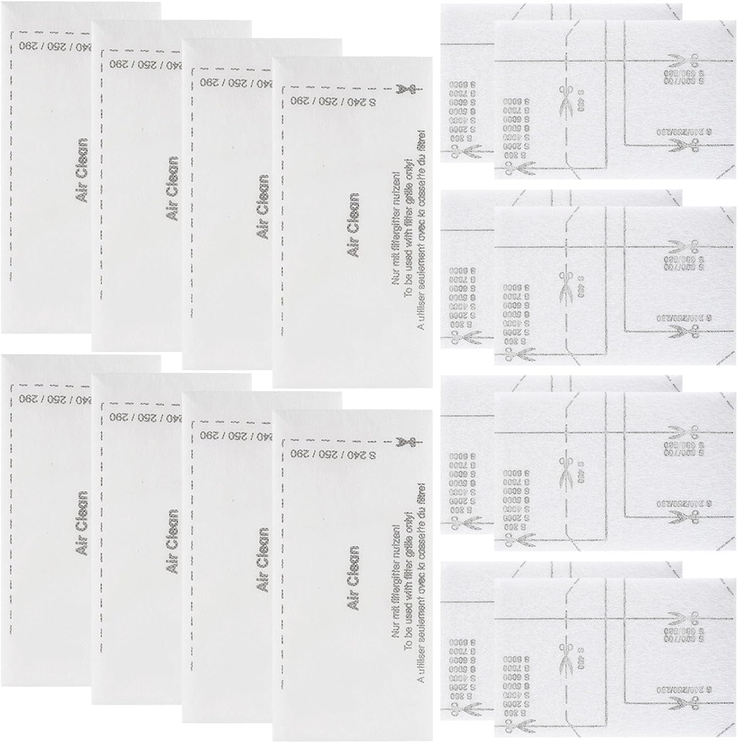 Miele Airclean Filters - Replacement Pack of 8 for Compact & Classic Vacuum Models | Compatible with C1, C2, C3, S2, S5, S8 Series