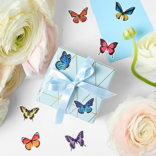 Feifeiya Butterfly Stickers - 500 Pcs Colorful Self-Adhesive Gift Labels | 1.5 Inch for Scrapbooking