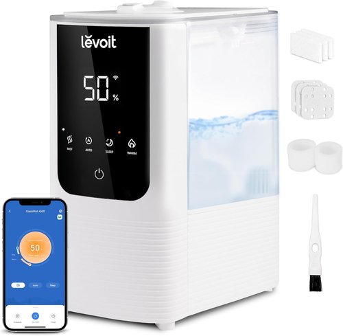 LEVOIT Humidifier - Smart Warm & Cool Mist Air Humidifier for Large Rooms | OasisMist 4.5L, White