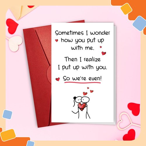 NewEleven Valentines Day Gifts For Couple - Funny Birthday, Anni Gift For Couple, Husband, Wife - Romantic Valentine Gift For Girlfriend, Boyfriend - Greeting Card