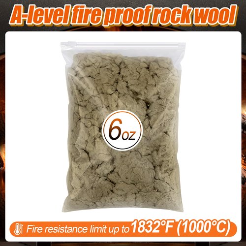 6oz Gas Fireplace Embers - Rock Wool Glowing Embers for Indoor Gas Fireplace Logs High-Temperature Resistance Realistic Fake Flames