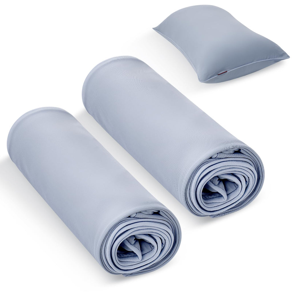 Momcozy Life Coolmurm Cooling Pillow Cases for Hot Sleepers, 2 Stretchy Cooling Pillowcases, Lightweight Breathable Cooling Pillow Cover Zipper Pillow Protector, Grey (for Standard Pillow)