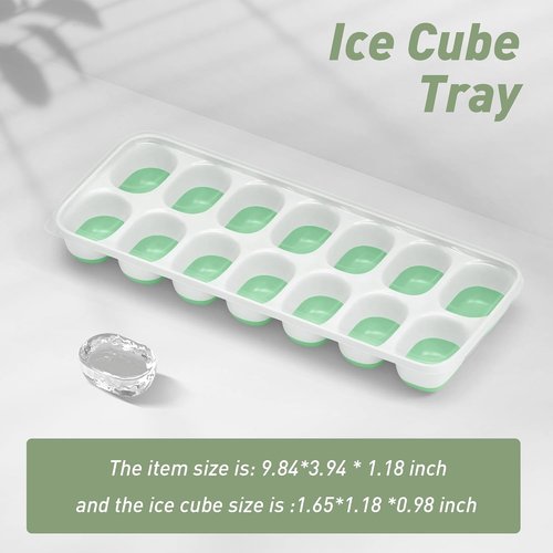 ChefAide Ice Cube Tray - Durable Stackable Design with Removable Lids | 2 Packs of 28 Easy-Release Cubes