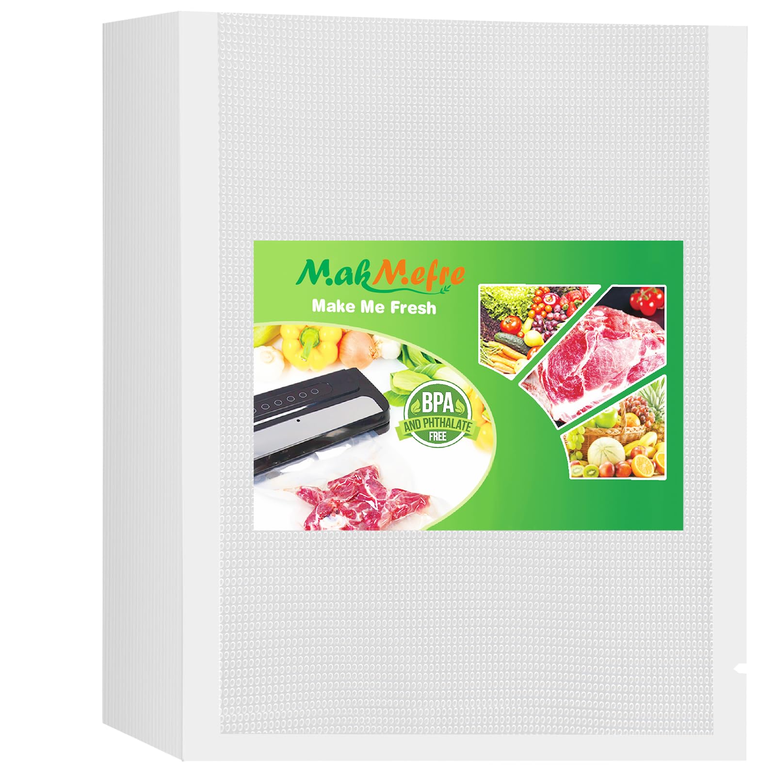 MakMeFre 100 Large Gallon Size 4mil 11.5" x 18.5" Vacuum Sealer Bags with BPA Free and Heavy Duty,Great for Food Storage Vaccume Sealer PreCut Bag