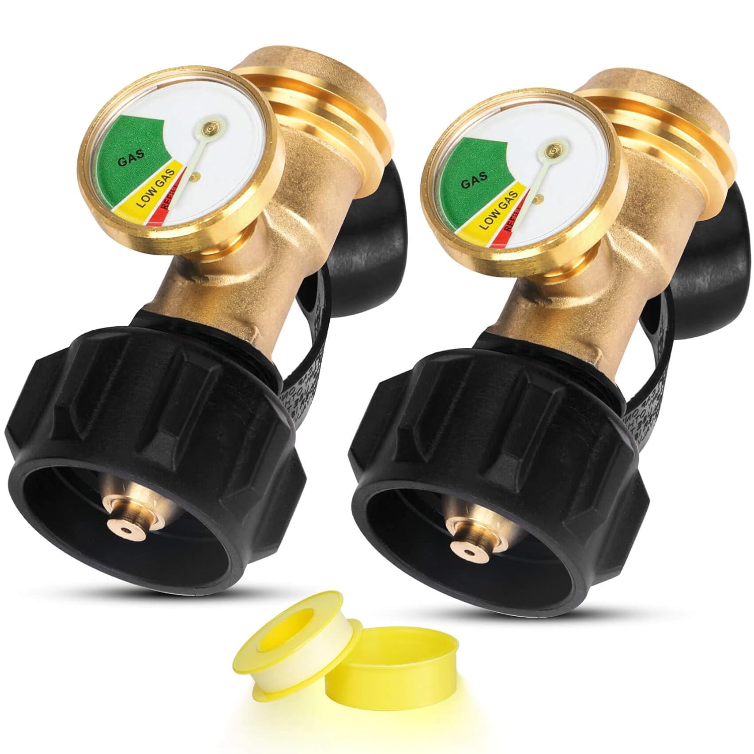 Propane Tank Gauge by [Brand Name] - Accurate Level Indicator & Leak Detector for 20lb Tanks | Solid Brass, 2 Pack