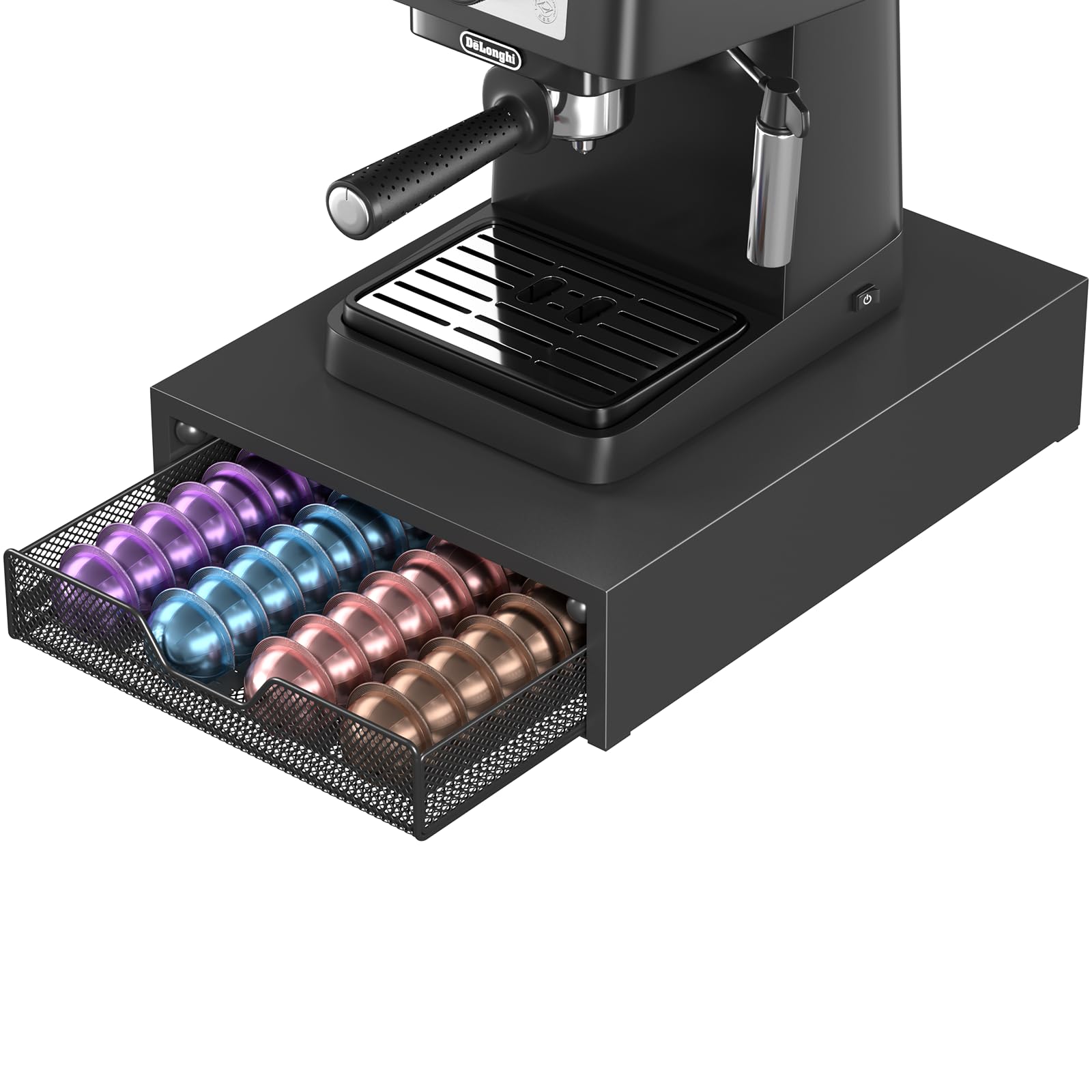 ECOLOVI Nespresso Pods Holder, K Cup Holder, Coffee Pod Holder Organizer Compatible with Nespresso Vertuo Capsules, Holds 60 Small or 40 Large Pods, Black