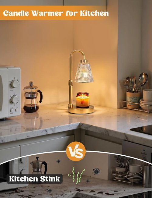 Innqoo Gold Candle Warmer Lamp - Dimmable & Adjustable for Jar Candles | Perfect Birthday & Housewarming Gift