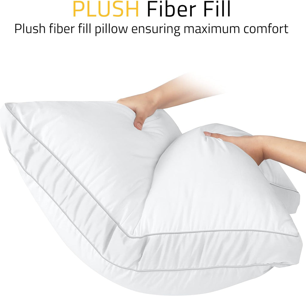 Utopia Bedding Bed Pillows - Soft & Fluffy Down Alternative, European Size, Set of 2 | Cooling Gusseted Design