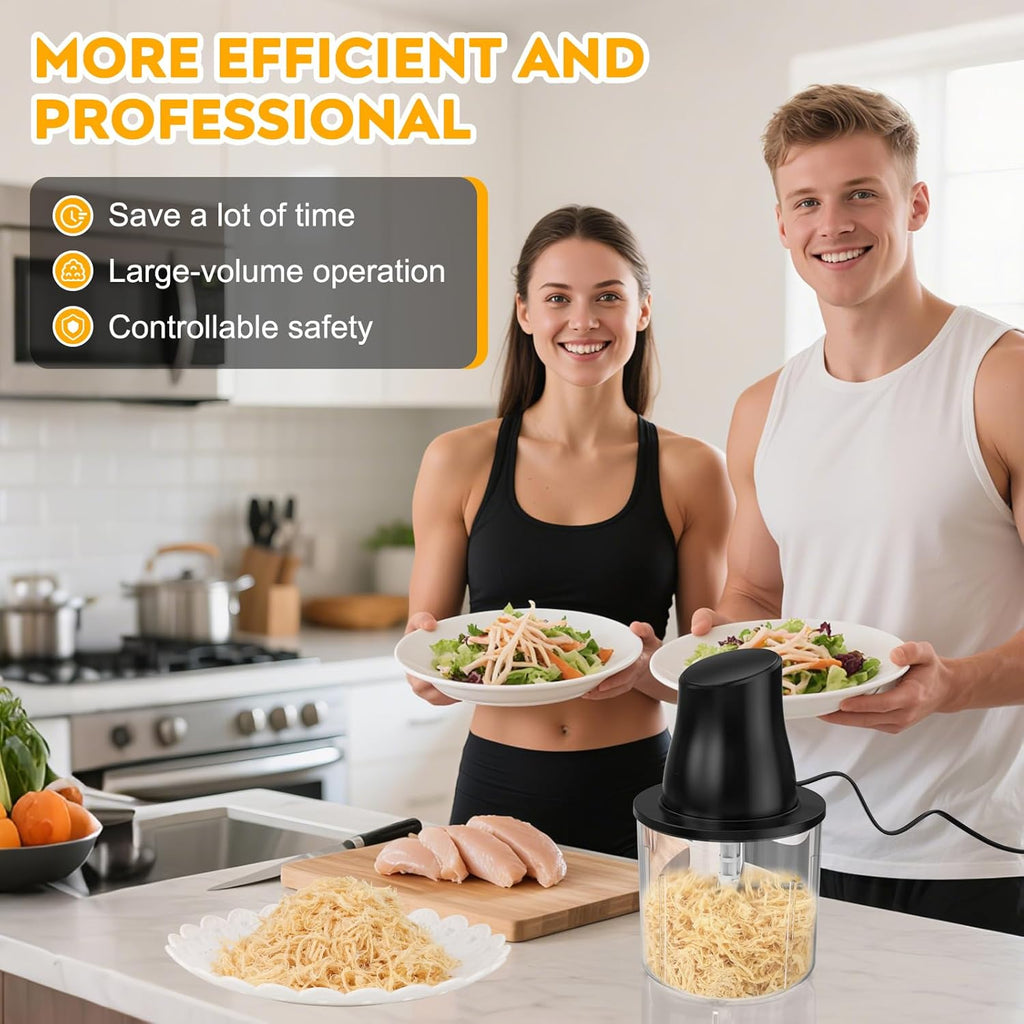 Skiennix Electric Chicken Shredder Tool - 250W Multifunctional Meat Grinder for Chicken, Fruits & Veggies (Black)
