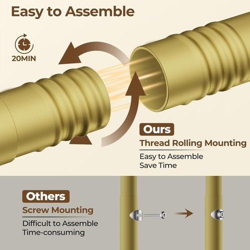 HYSEYY Double Rod Clothing Rack - Sturdy Portable Garment Rack for Bedroom & Laundry | Gold Finish