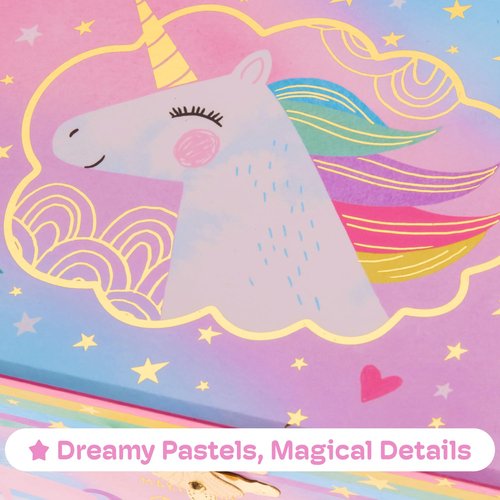 Jewelkeeper Jewelry Box for Girls, Cotton Candy Unicorn Musical Jewelry Boxes, The Beautiful Dreamer Tune and Spinning Unicorn Doll, Toys for Girls