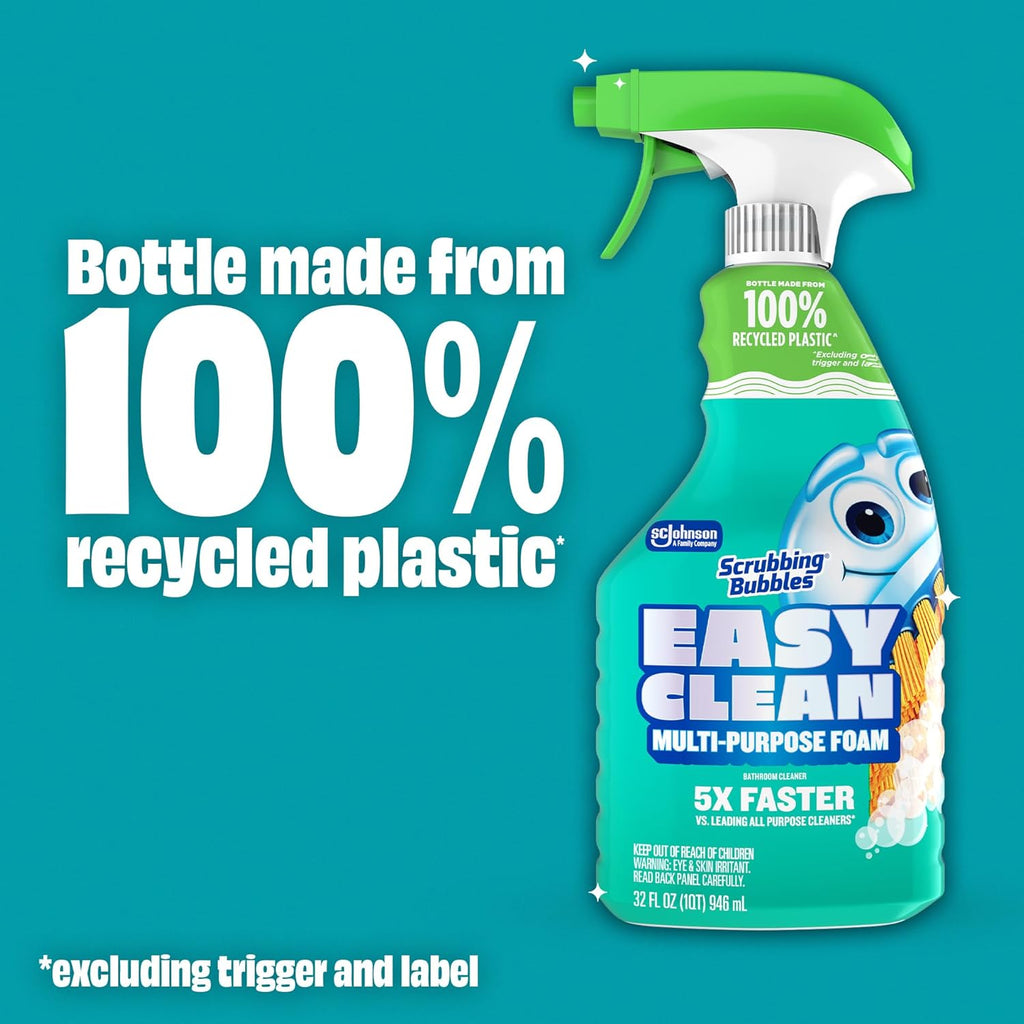 Scrubbing Bubbles All-Purpose Bathroom Cleaner - Fast-Acting Foam for Limescale & Grime | 32oz Spray